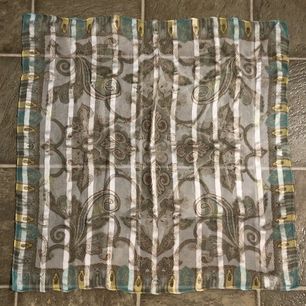 Vintage 100% Silk Elegant Patterned Scarf